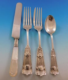 Ribbon by Wendt Servizio di posate in argento sterling per 8 pezzi 49 pezzi antico