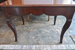 French XIX Hand-Carved and Stained Walnut Provençal Table with Cabriole Legs