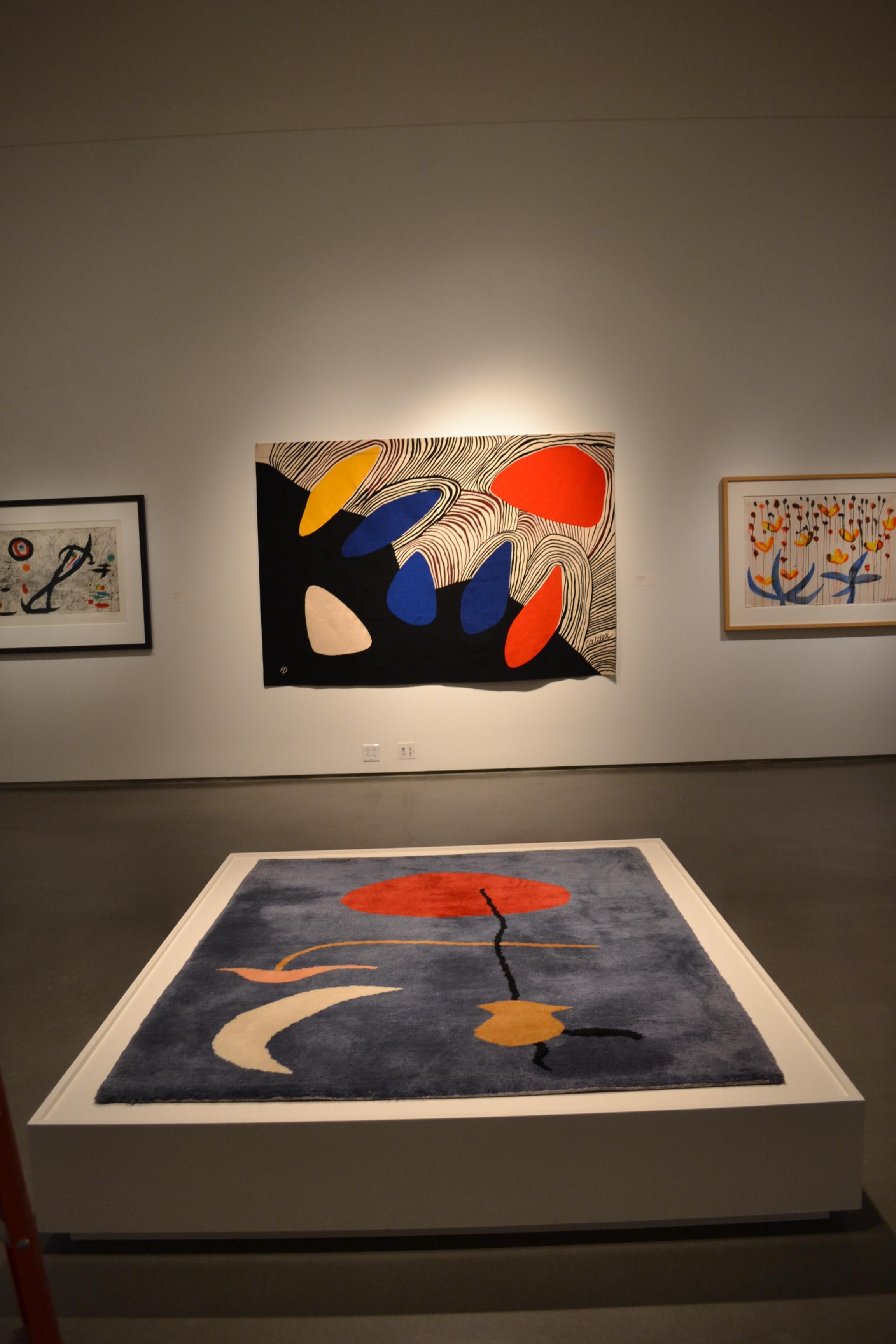 Hand-woven rug by Marie Cuttoli & Luci Weill after a painting by Joan Miro (1893 - 1983) 