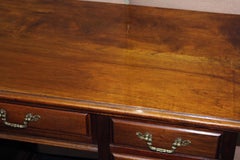 Quality Edwardian Walnut Pedestal Desk with Brass Handles
