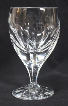 Set of Six Fine Cut Glass English Crystal Wine Glasses