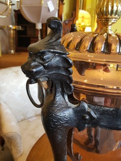 Copper Brass and Wrought Iron Coal Scuttle