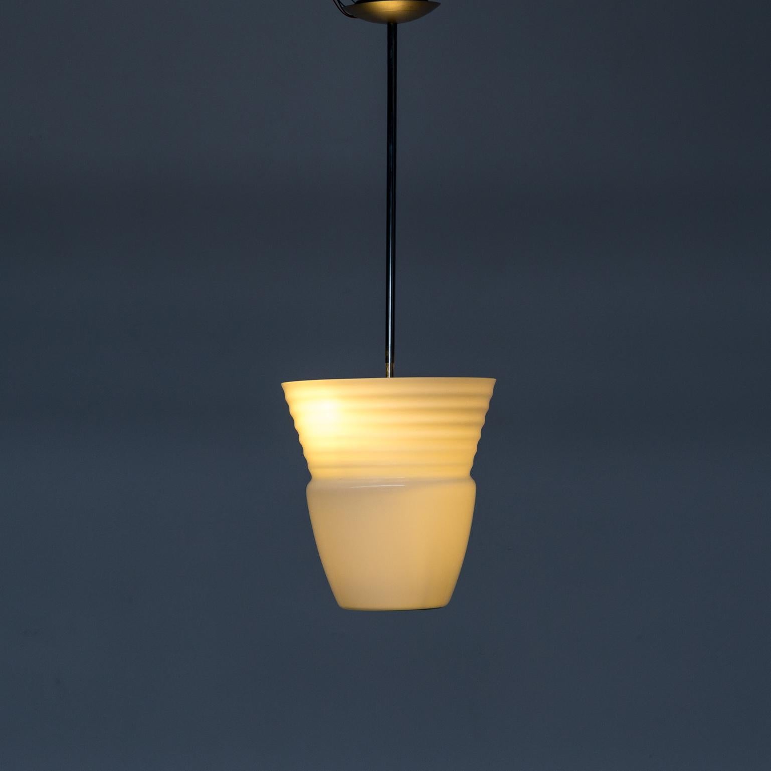 1970s opaline pendant hanging lamp for Artemide.