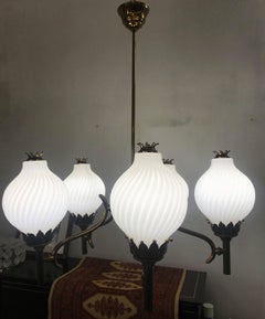 Published Italian Chandelier by Angelo Lelli for Arredoluce, circa 1950