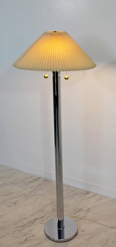 Mid-Century Modern Sonneman Chrome Brass Tubular Floor Lamp, 1960s