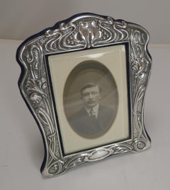 Outstanding English Sterling Silver Art Nouveau Photograph Frame, 1903