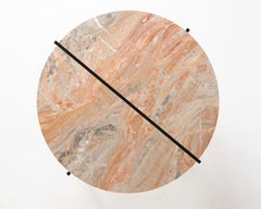 Contemporary Coffee Table, Orobico Marble, Minimalist, Modern, Unique, Round