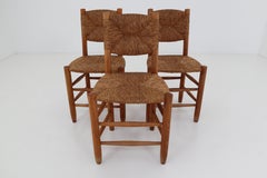Three “Bauche” Chairs by Charlotte Perriand for Steph Simon, France 1950s