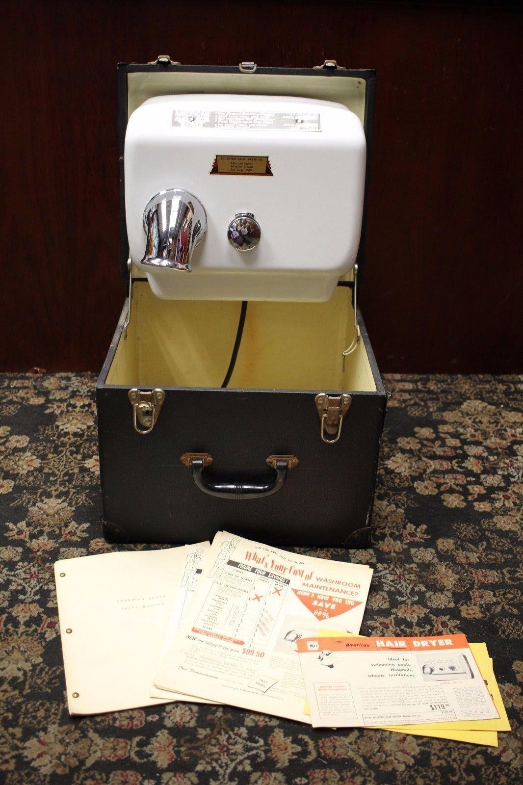 Model SA-10 Serial# 10525
Southern California Dryer Co.
Sales and service

Original brochures and salesman manual. Original carrying case is included. case shows most of the wear , as well as some discoloring inside the case. Still works! when
