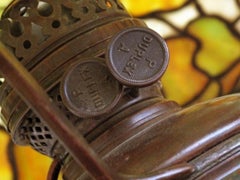 Tiffany Studios Leaded Glass and Bronze 'A Bell Flower' Table Lamp