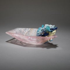 Studio Greytak 'Crystal Bling Bowl 5' Rose Quartz Bowl & Azurite, Emerald, Gold