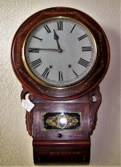 19 Century American Inlaid Regulator Wall Clock