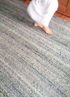 Alfombra de lana tejida a mano, estilo moderno de textura orgánica