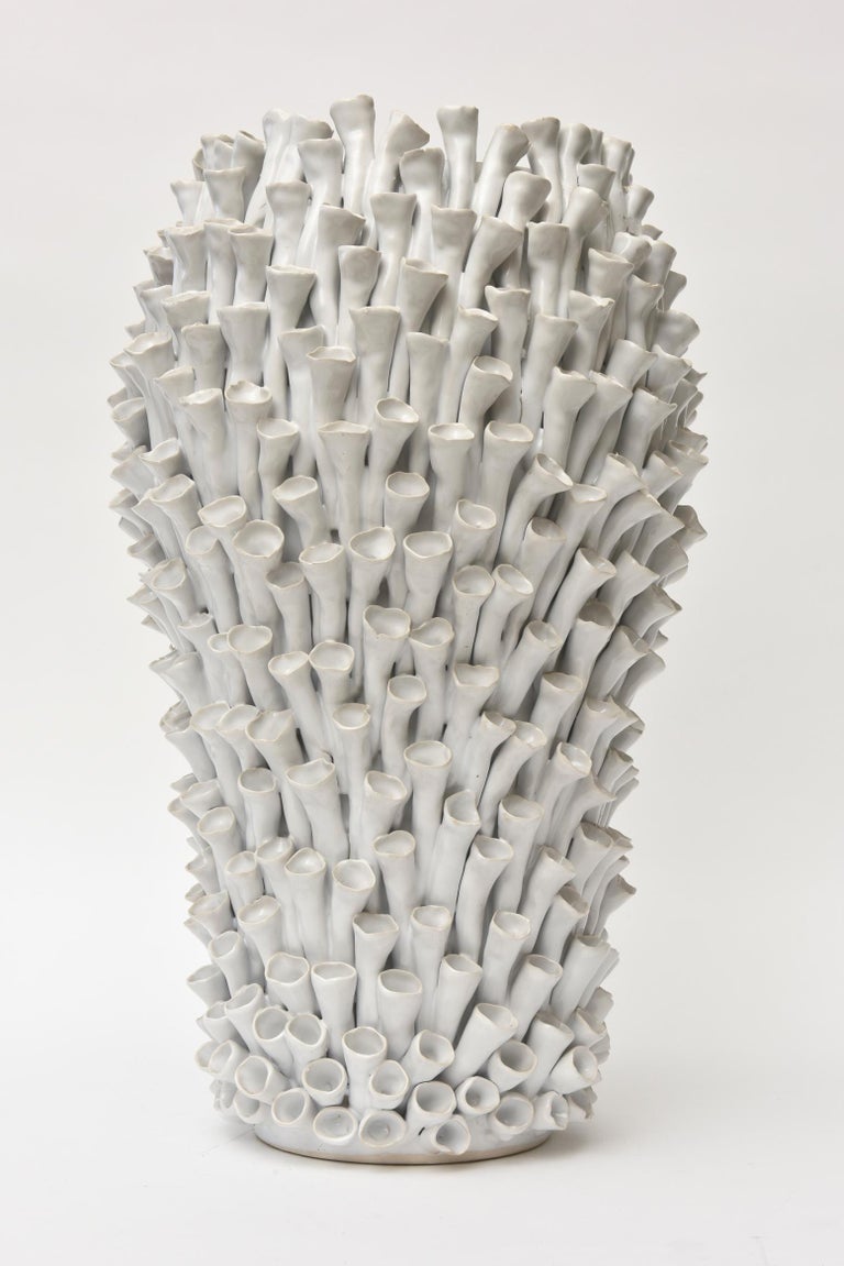 Organic Modern Sculptural White Ceramic Sculpture/ Vase/ Vessel at 1stDibs