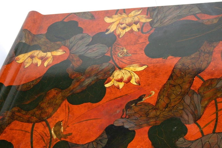 Japanese Painted Coffee Table For Sale at 1stdibs