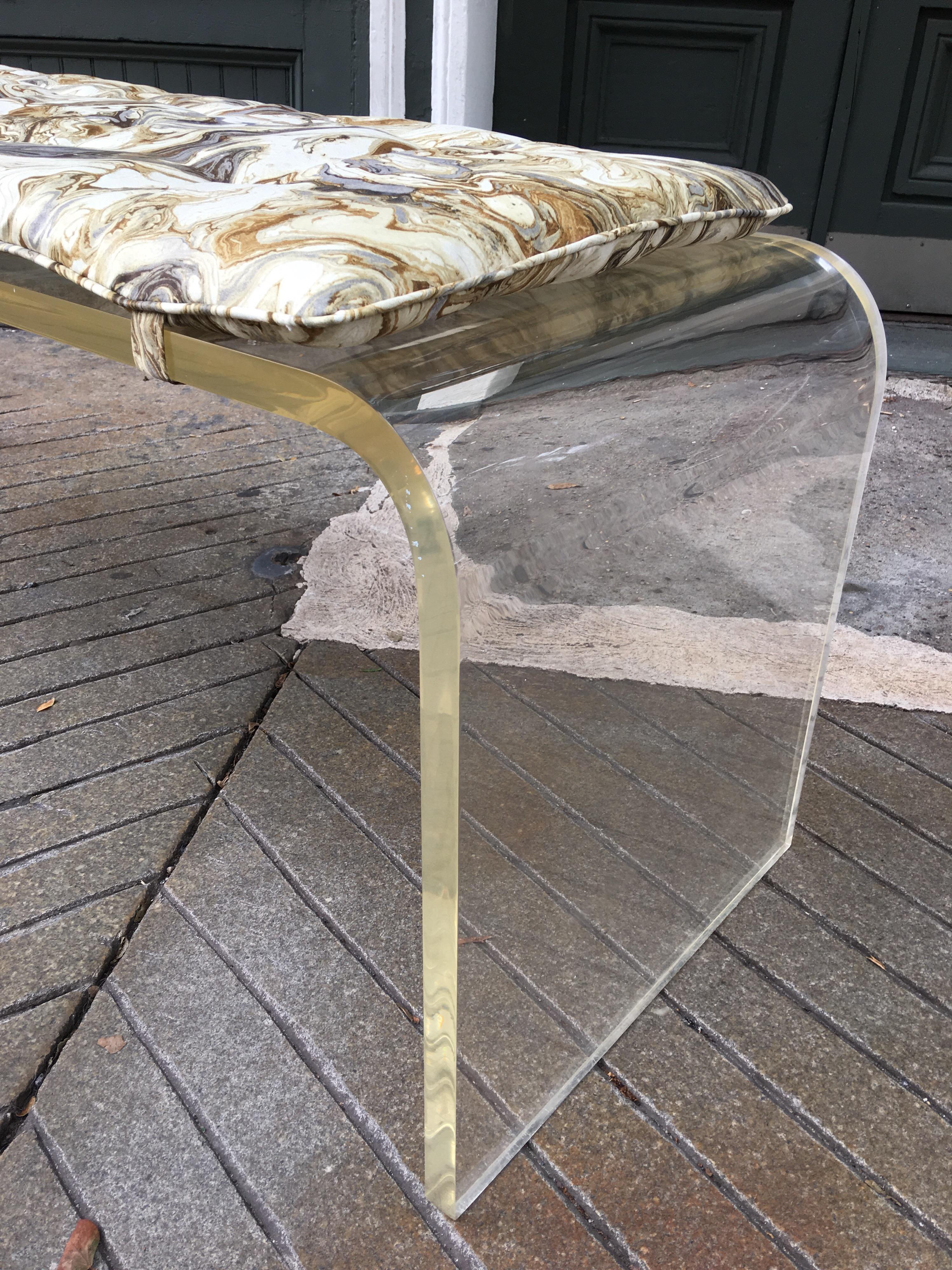 Lucite bench or coffee table in the style of Charles Hollis Jones 