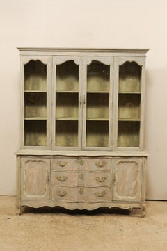 French Style Mid-20th Century Wood and Glass Display and Storage Cabinet