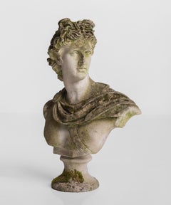 Weathered Garden Bust after Apollo Belvedere, circa 1940