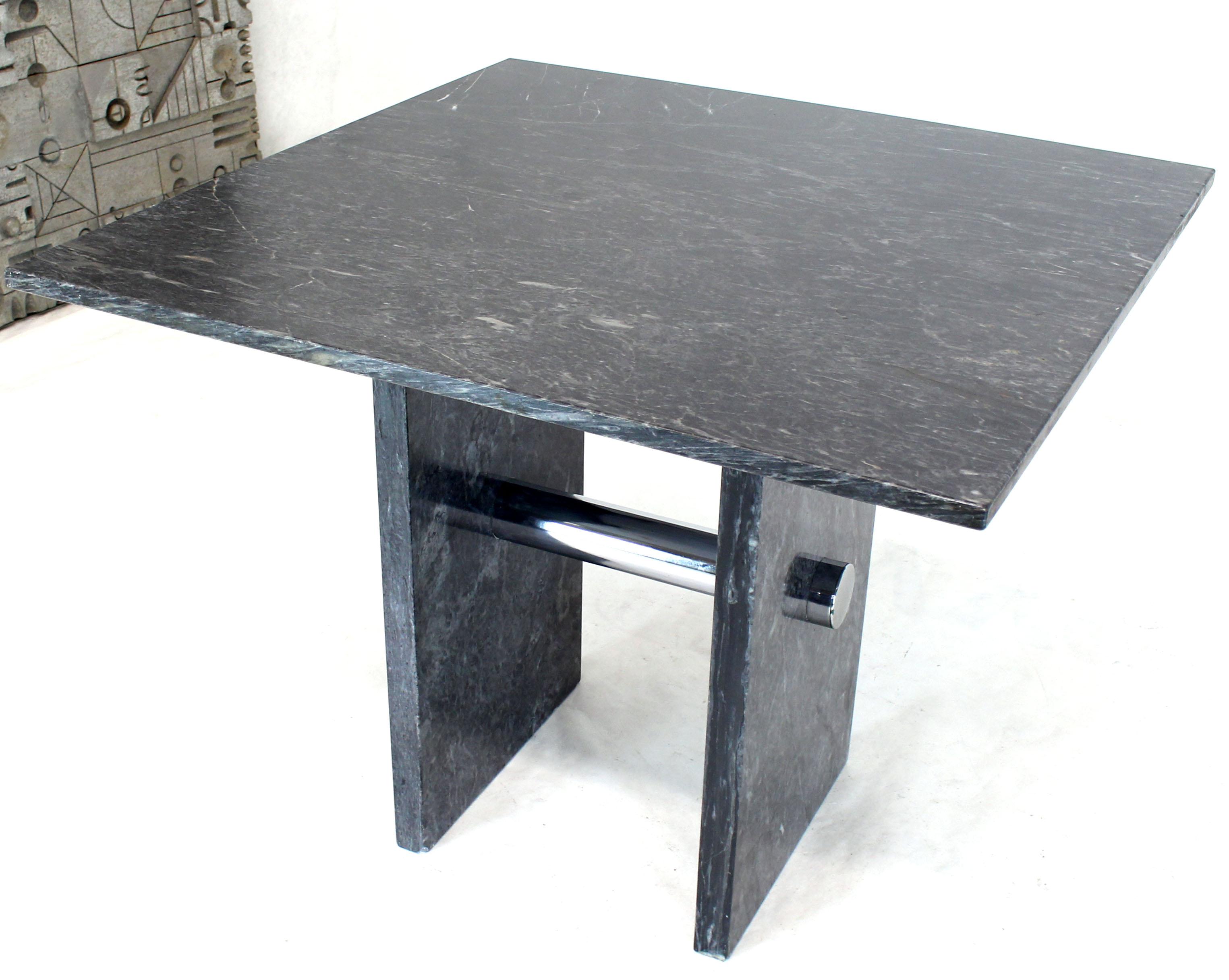 Mid-Century Modern black marble top dining occasional table. Possibly made by Pace Collection.