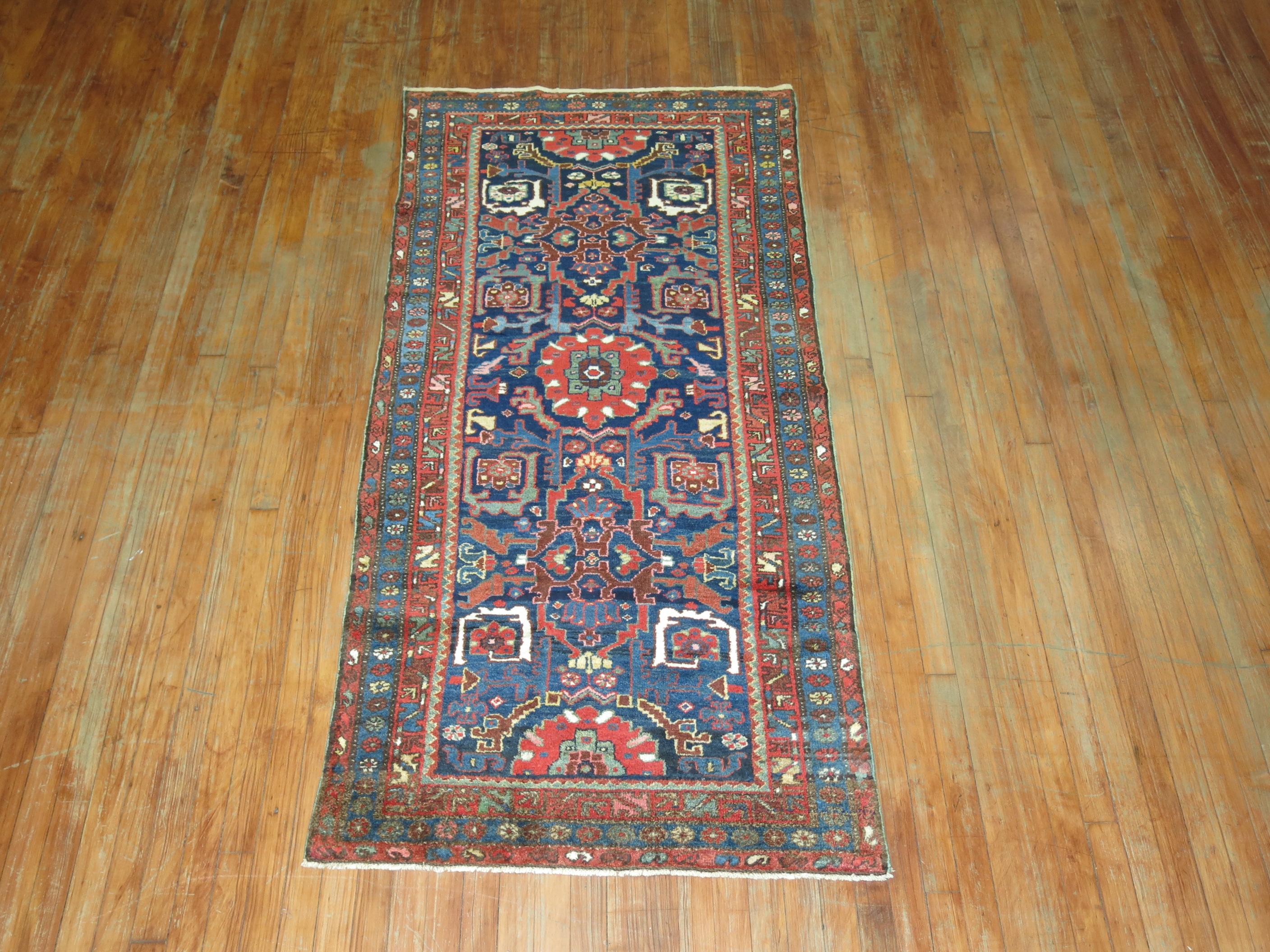 Vintage decorative Persian rug from Hamadan village located in northwest Persian.