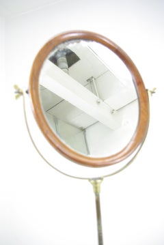 Shaving Mirror, Telescoping Carved Tripod, Walnut, Scotland 1870, B282 Reduced!