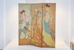 Marcel Vertes Unique Hand Painted Paravent