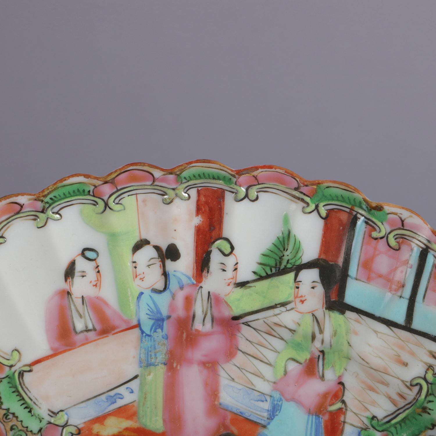 34 Piece Antique Chinese Rose Medallion Enameled Porcelain Dining Set 15