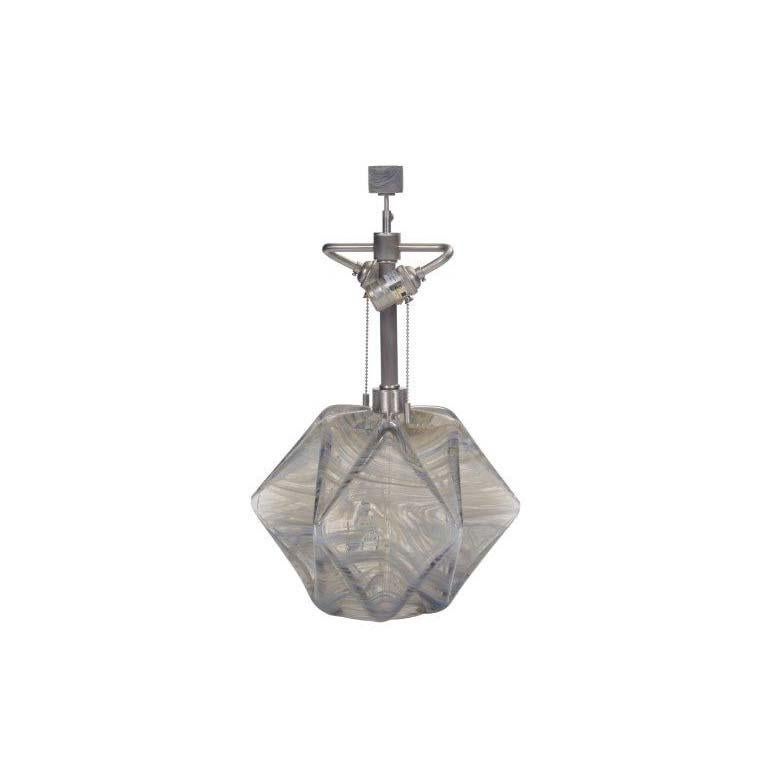 Modern Donghia Prong Lamp and Shade, Venetian Glass in Silver Dust with Satin Finish For Sale