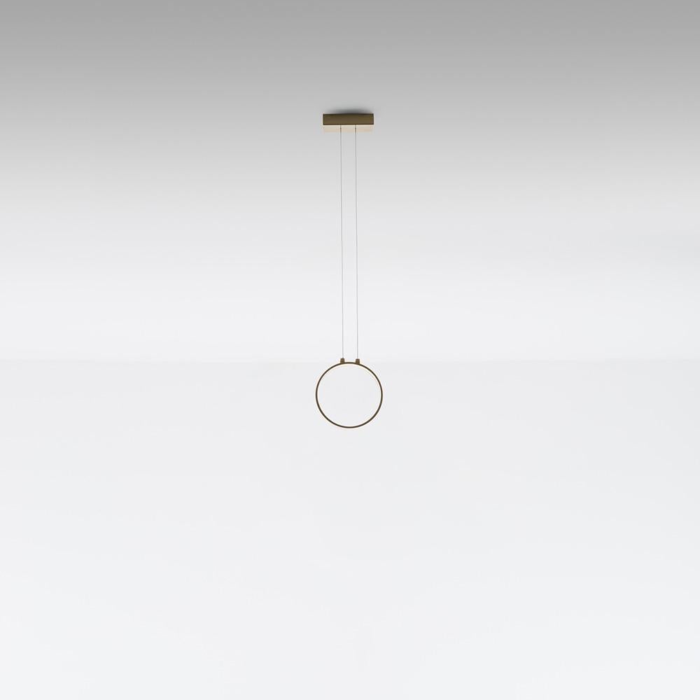 Modern Artemide Eclittica Round Pendant Light in Gold by Carlotta de Bevilacqua