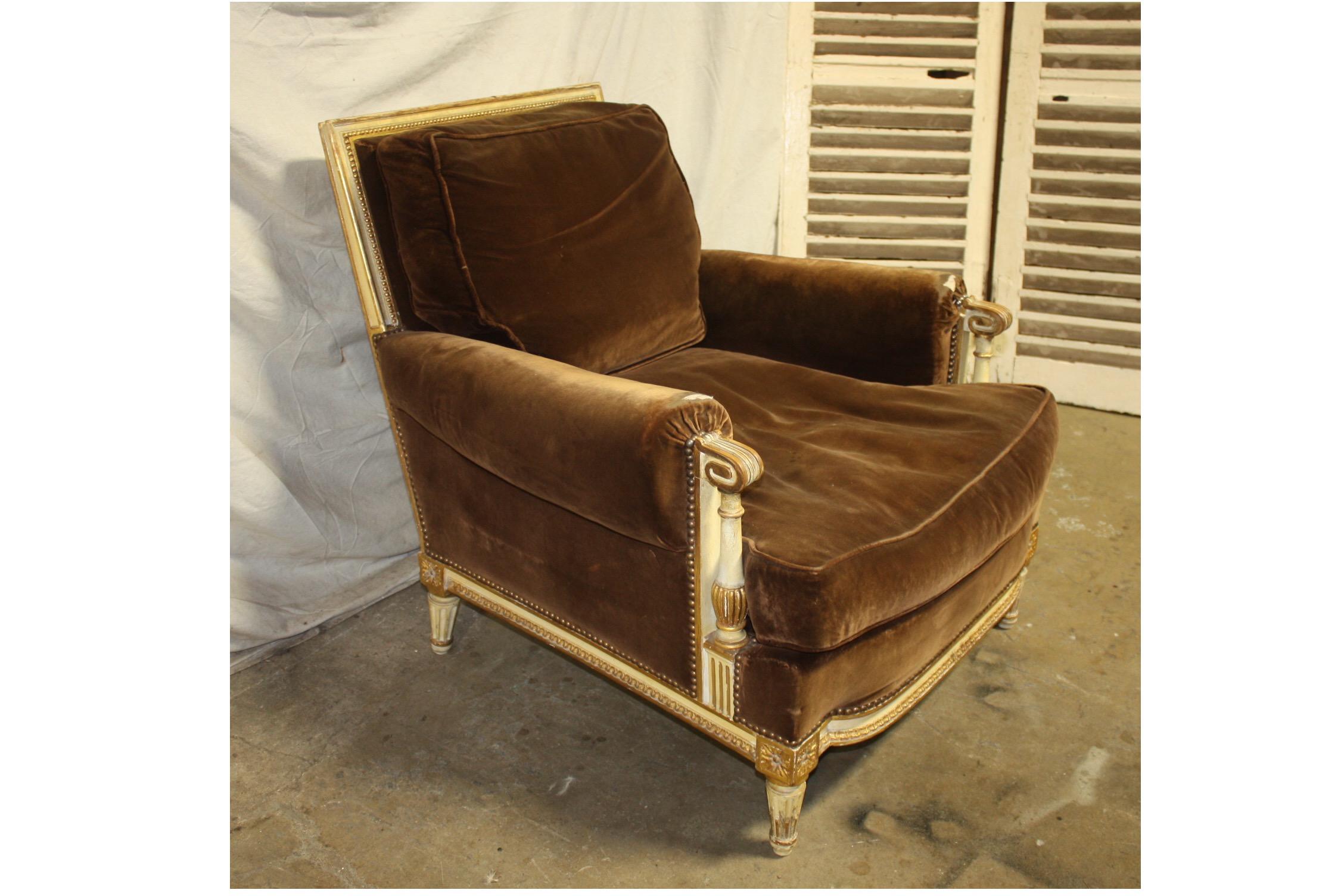 Painted Louis XVI French Club Chair