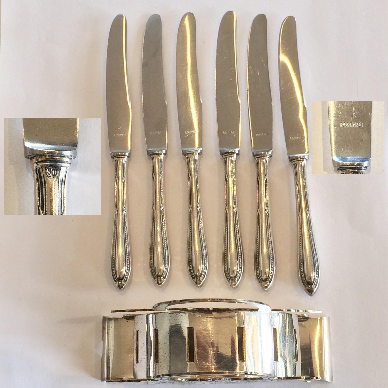 silver plated knife stands