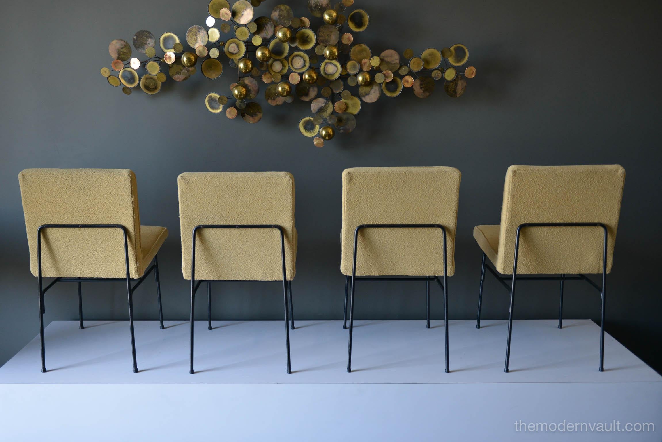Mid-Century Modern Set of Four Iron Dining Chairs by Allan Gould, circa 1955