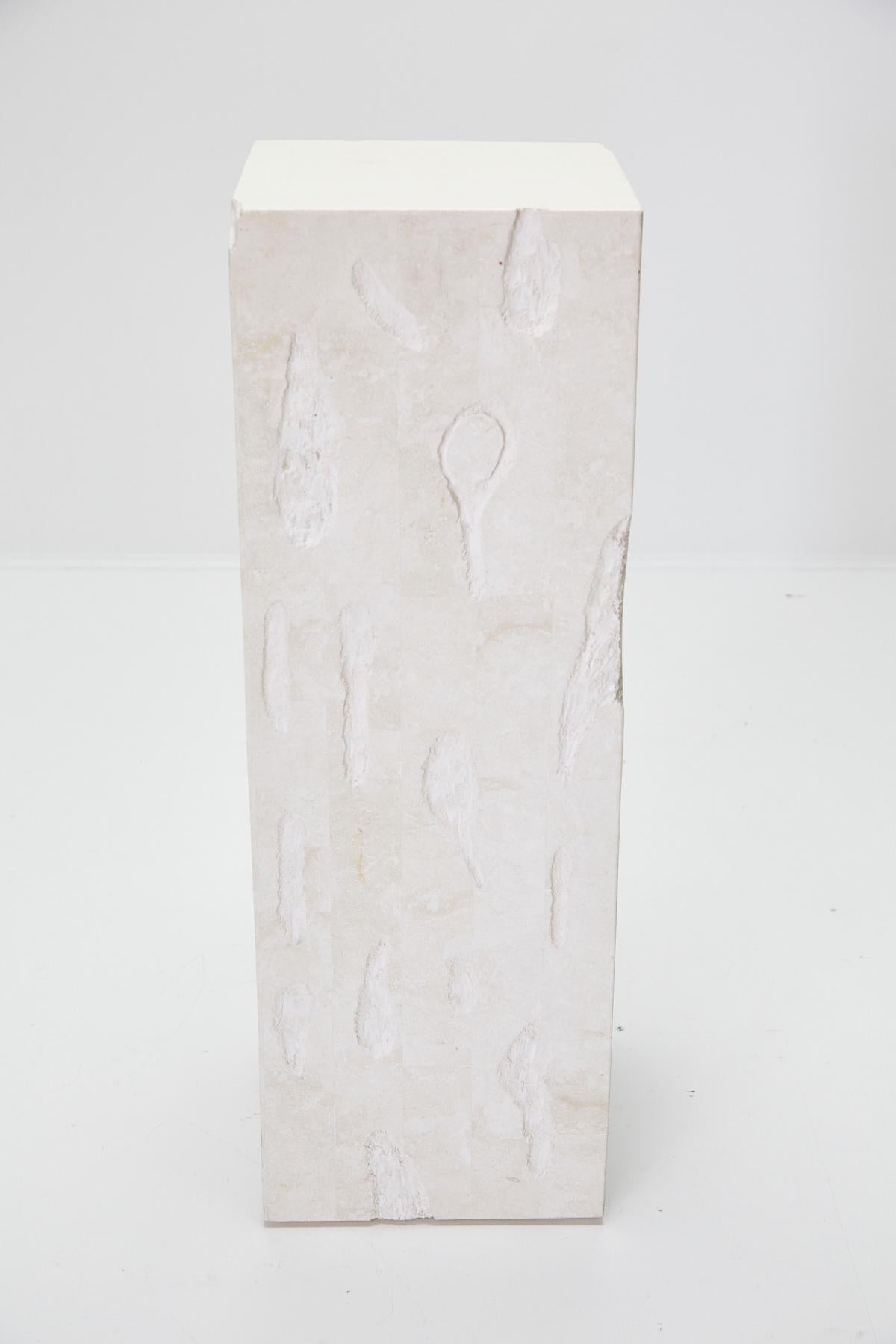 Post-Modern Postmodern Tessellated Stone Distressed Pedestal, 1990s