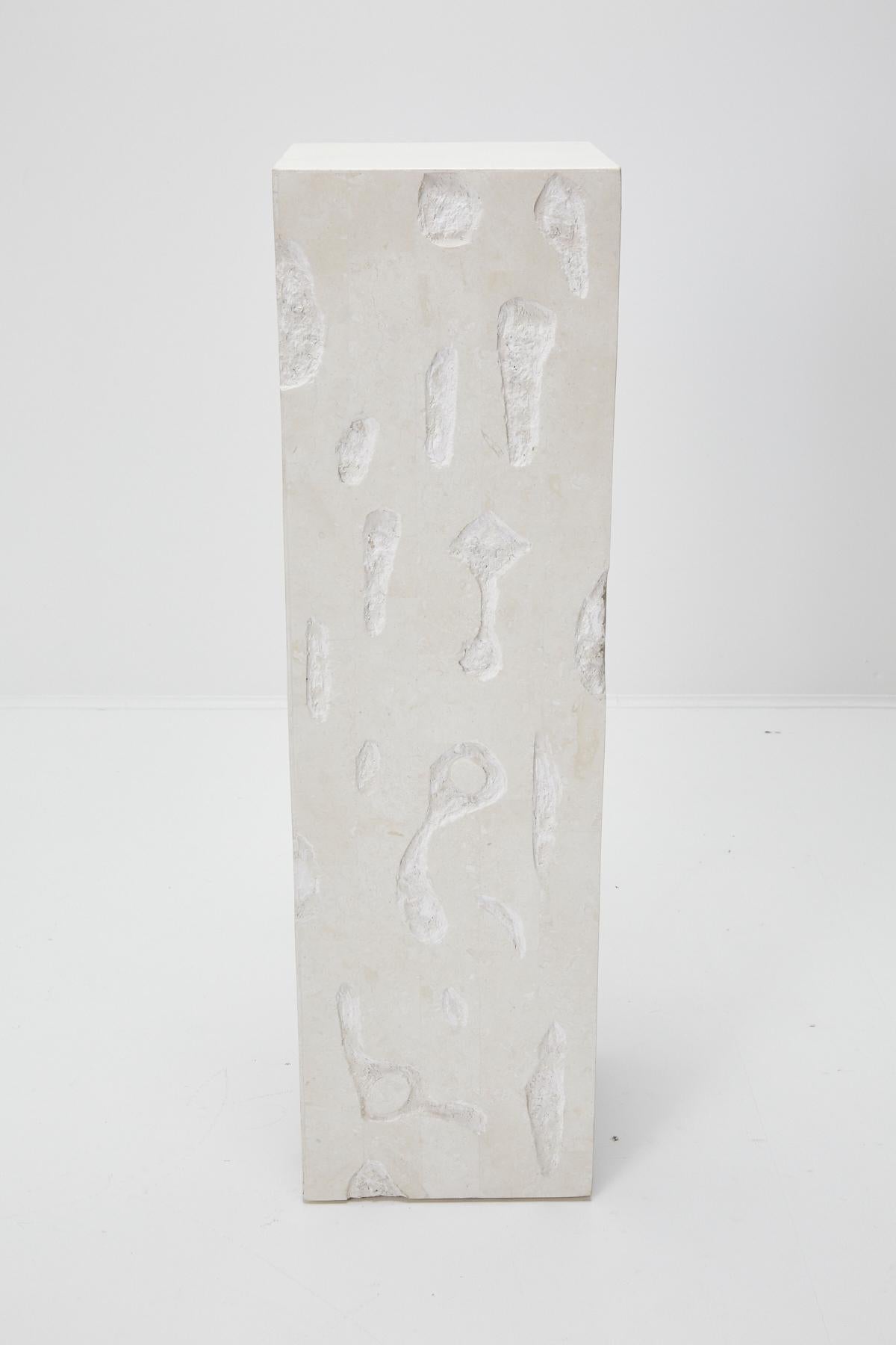 Post-Modern Postmodern Tessellated Stone Distressed Pedestal, 1990s