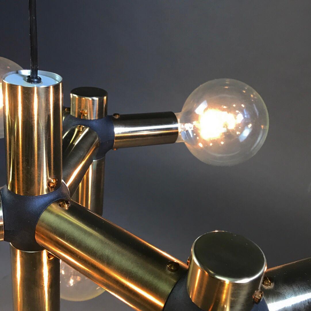 Mid-Century Modern Golden Molecule Chandelier by Trix and Robert Haussmann for Swiss International