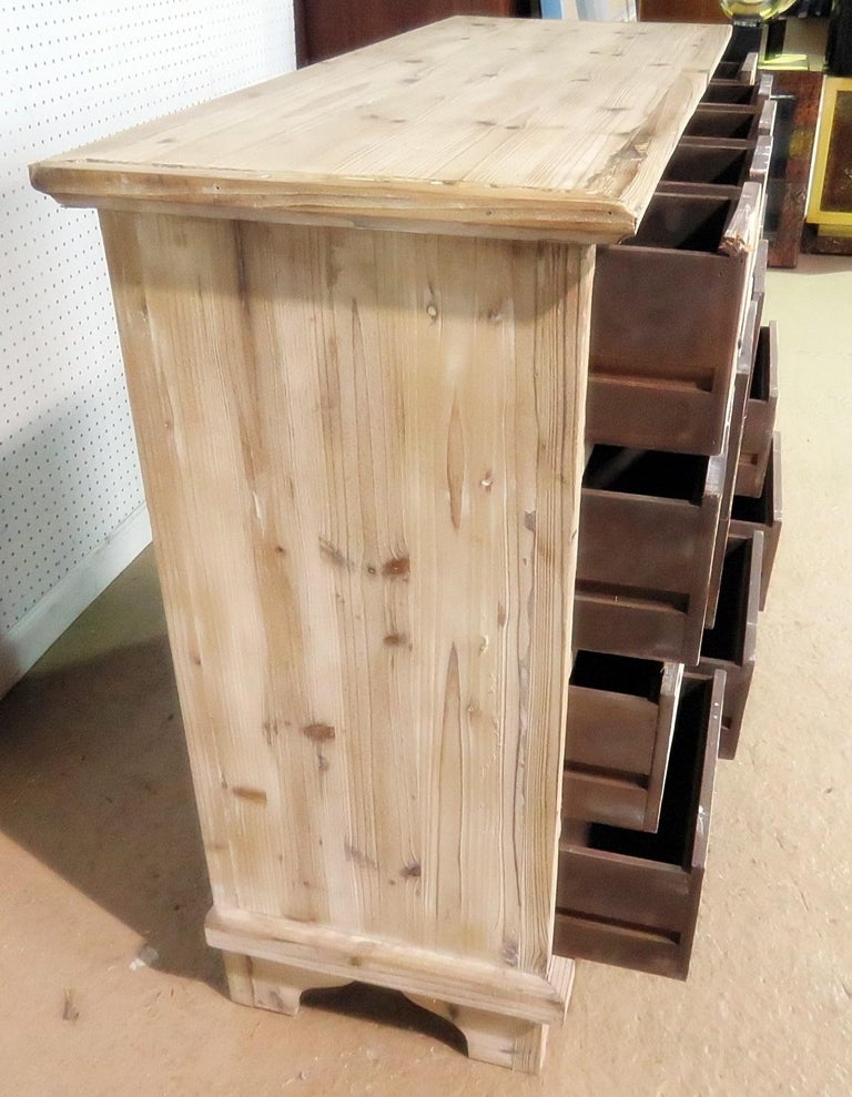Multi Drawer Apothecary Style Dresser in Distressed White Paint For