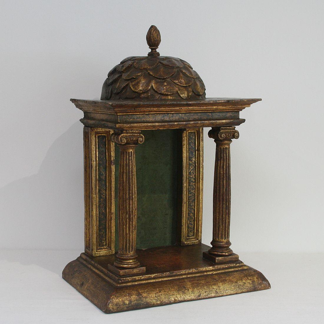 Hand-Carved Small 18th Century Spanish Baroque Altar Shrine