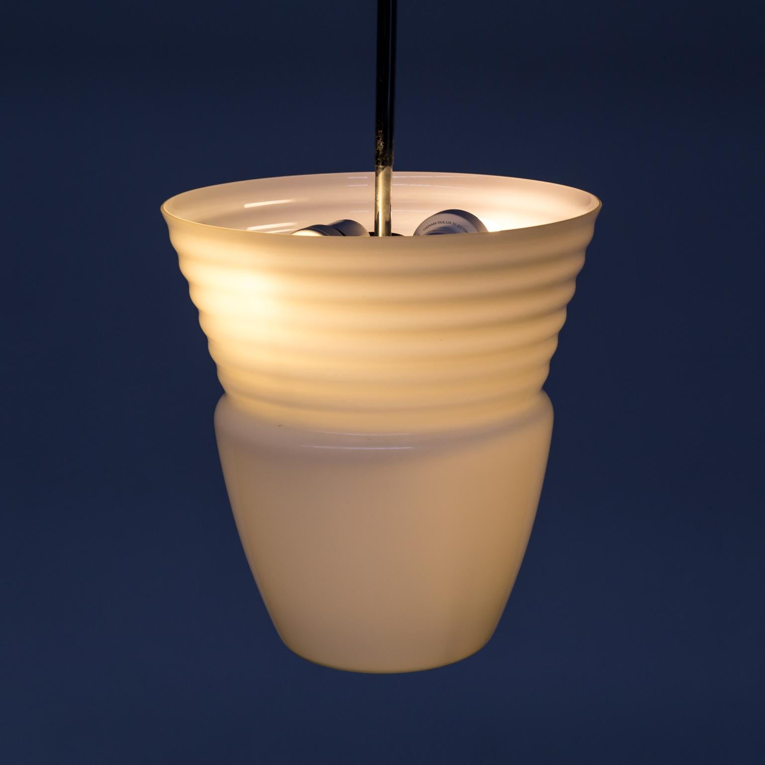 Italian 1970s Opaline Pendant Hanging Lamp for Artemide For Sale