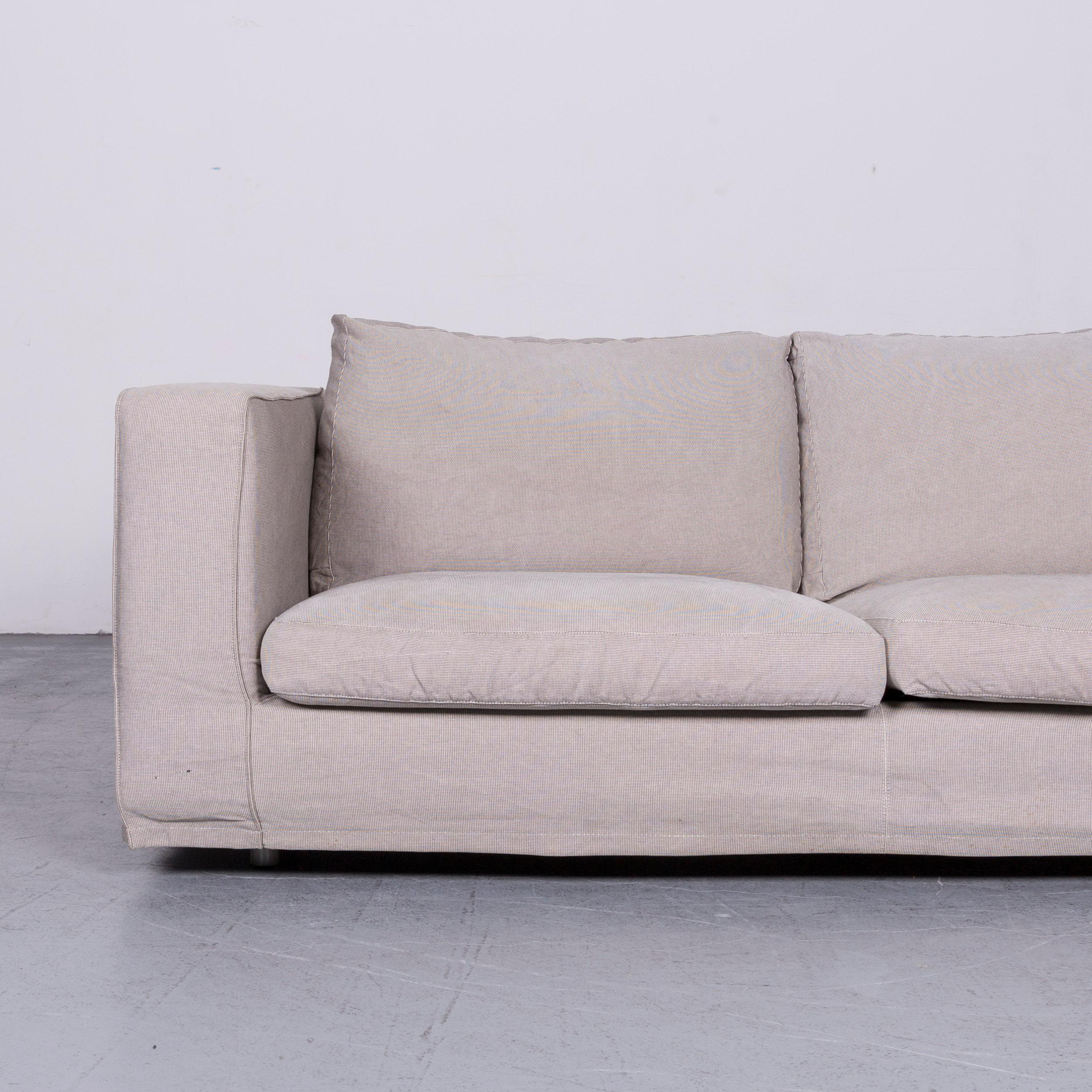 Modern B&B Italia Basiko Fabric Sofa Grey Two-Seat Couch For Sale