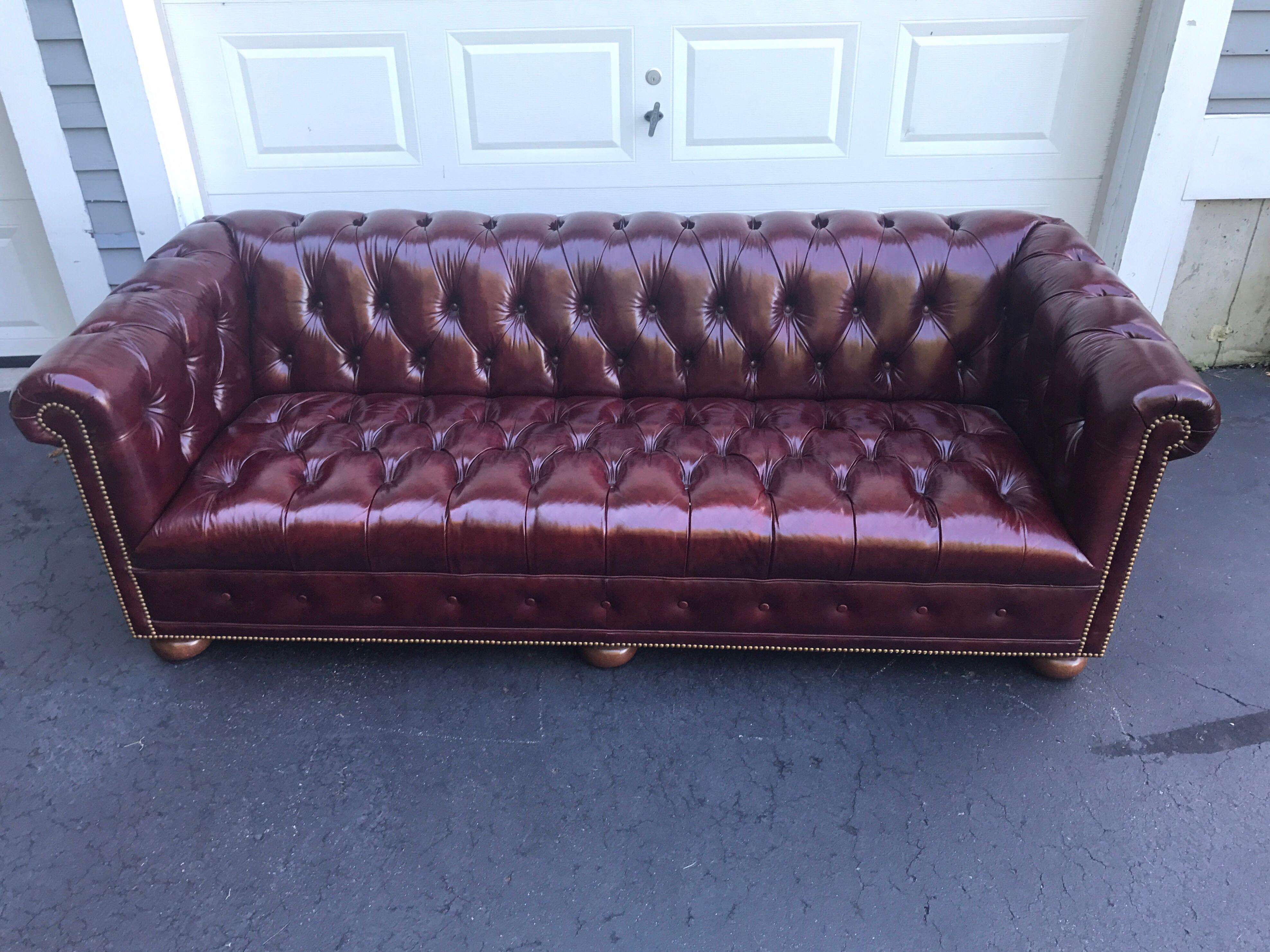 cherry red chesterfield sofa