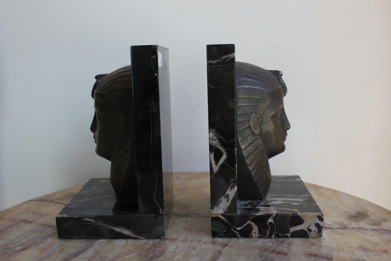 French Pair of Art Deco Bookends Signed C. Charles, 1930