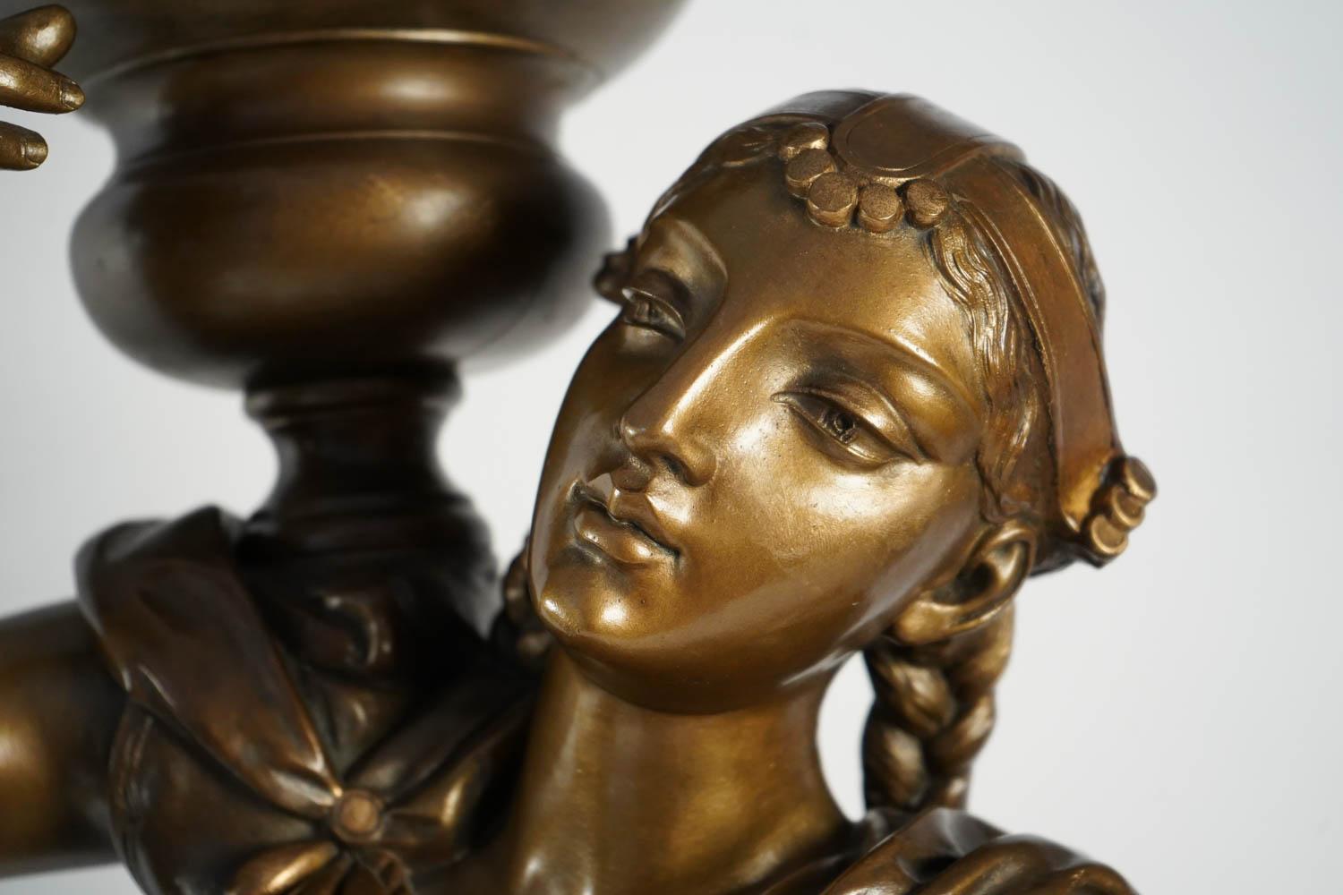 Romantic Pair of Large Torchère, 19th Century For Sale