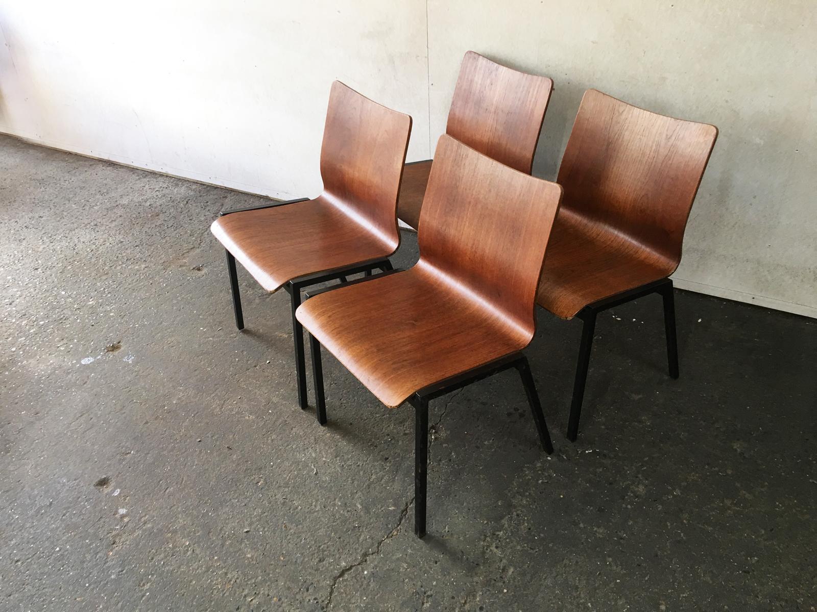Industrial Danish 1970s Midcentury Stacking Chairs 
