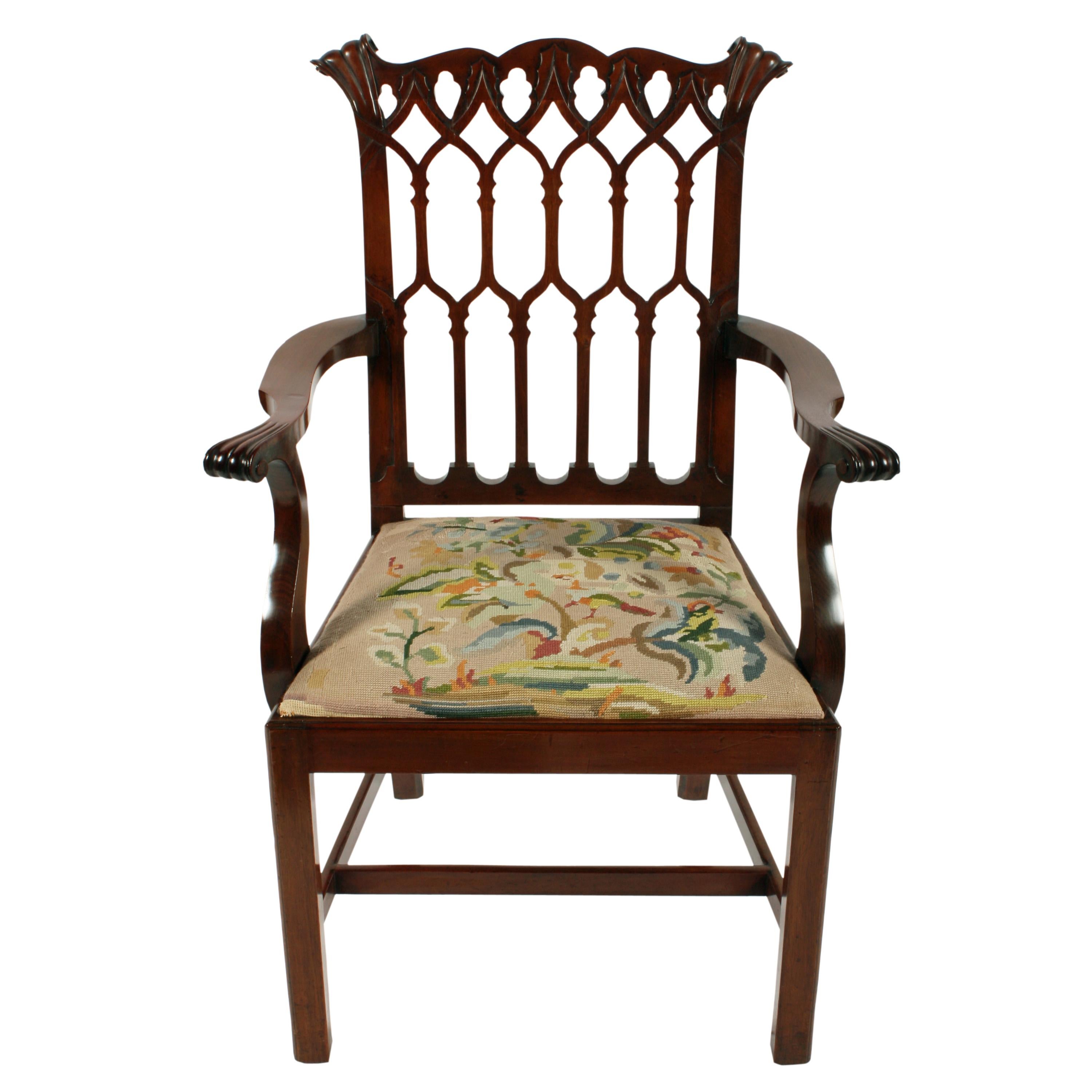 British Chinese Chippendale Style Armchair