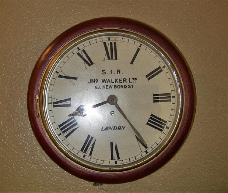 19th Century British 8 Day Fusee Railway or School Wall Clock at 1stDibs