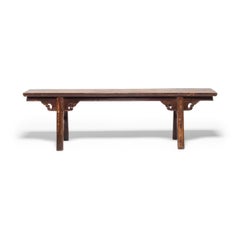 Chinese Lacquered Bench with Splayed Legs, c. 1850