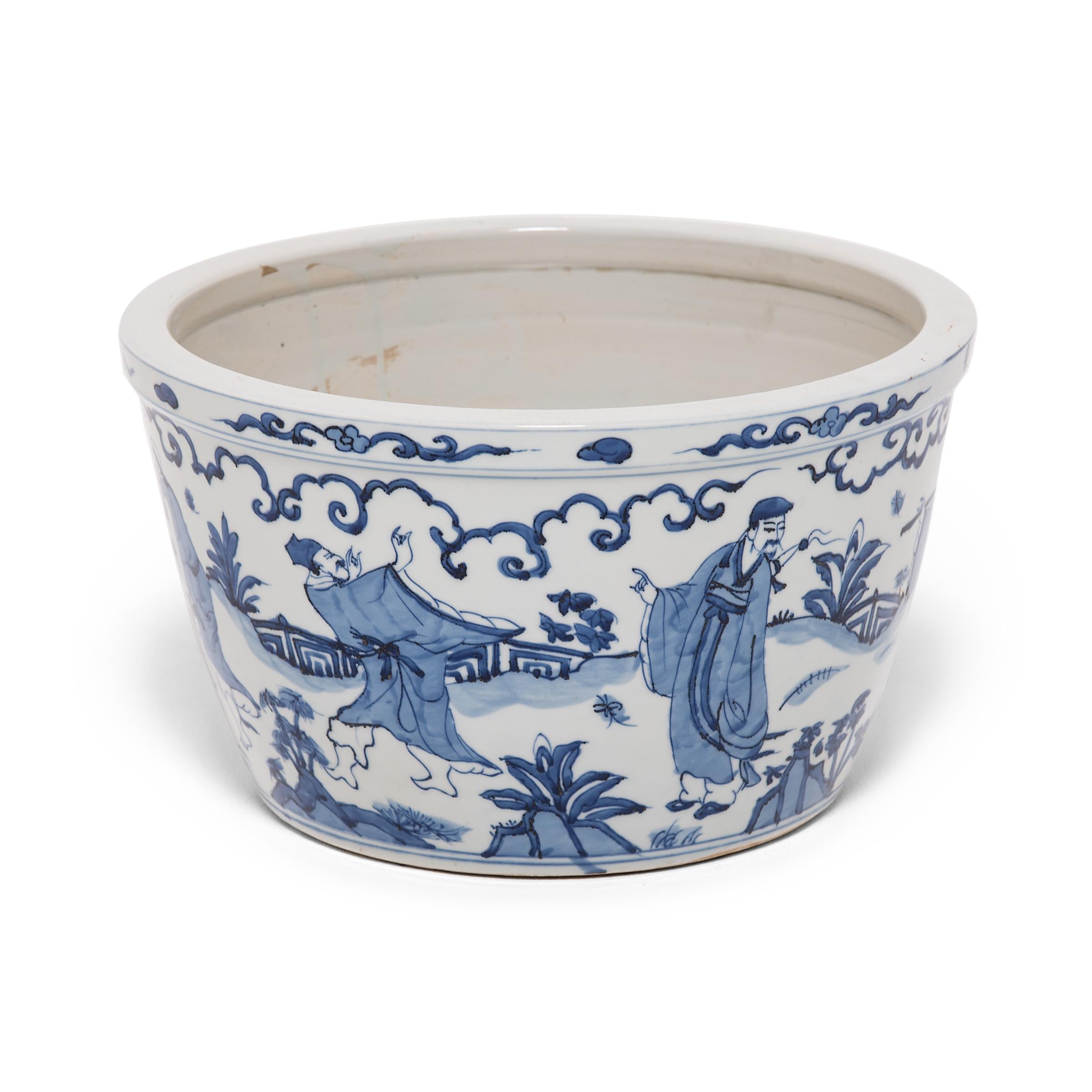 Glazed Chinese Blue and White Bowl