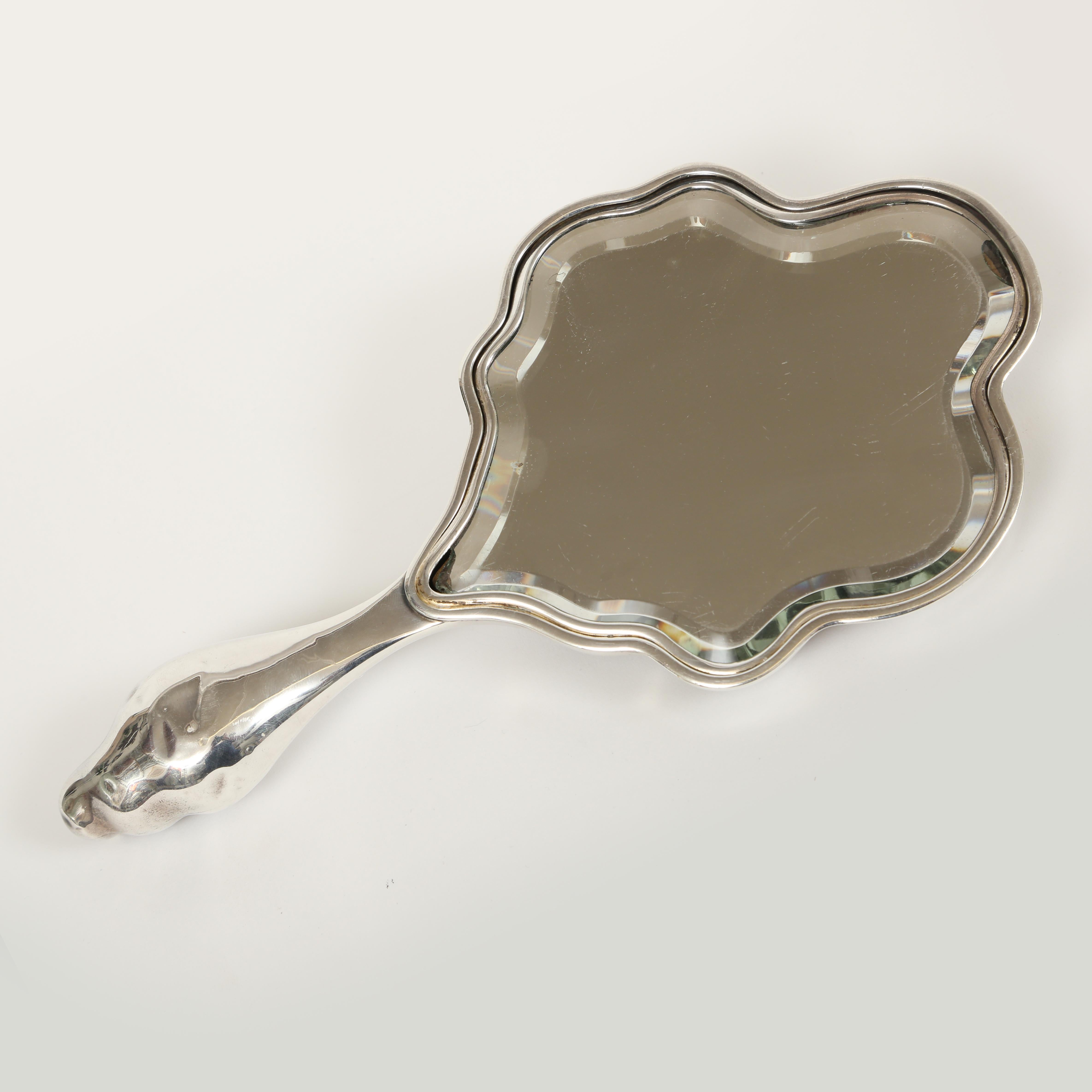 art nouveau hand mirror