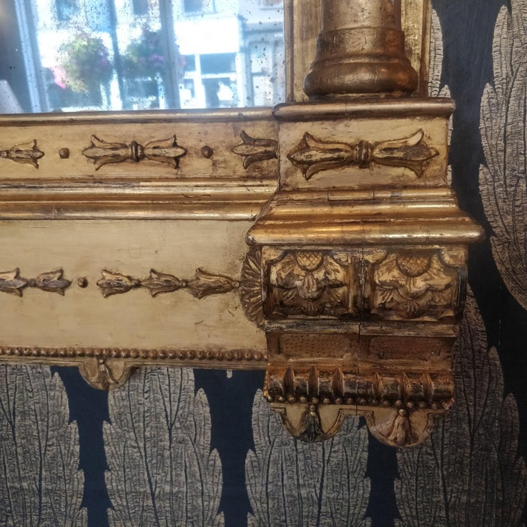 Carved Giltwood Irish Mirror, Dublin, circa 1830 For Sale at