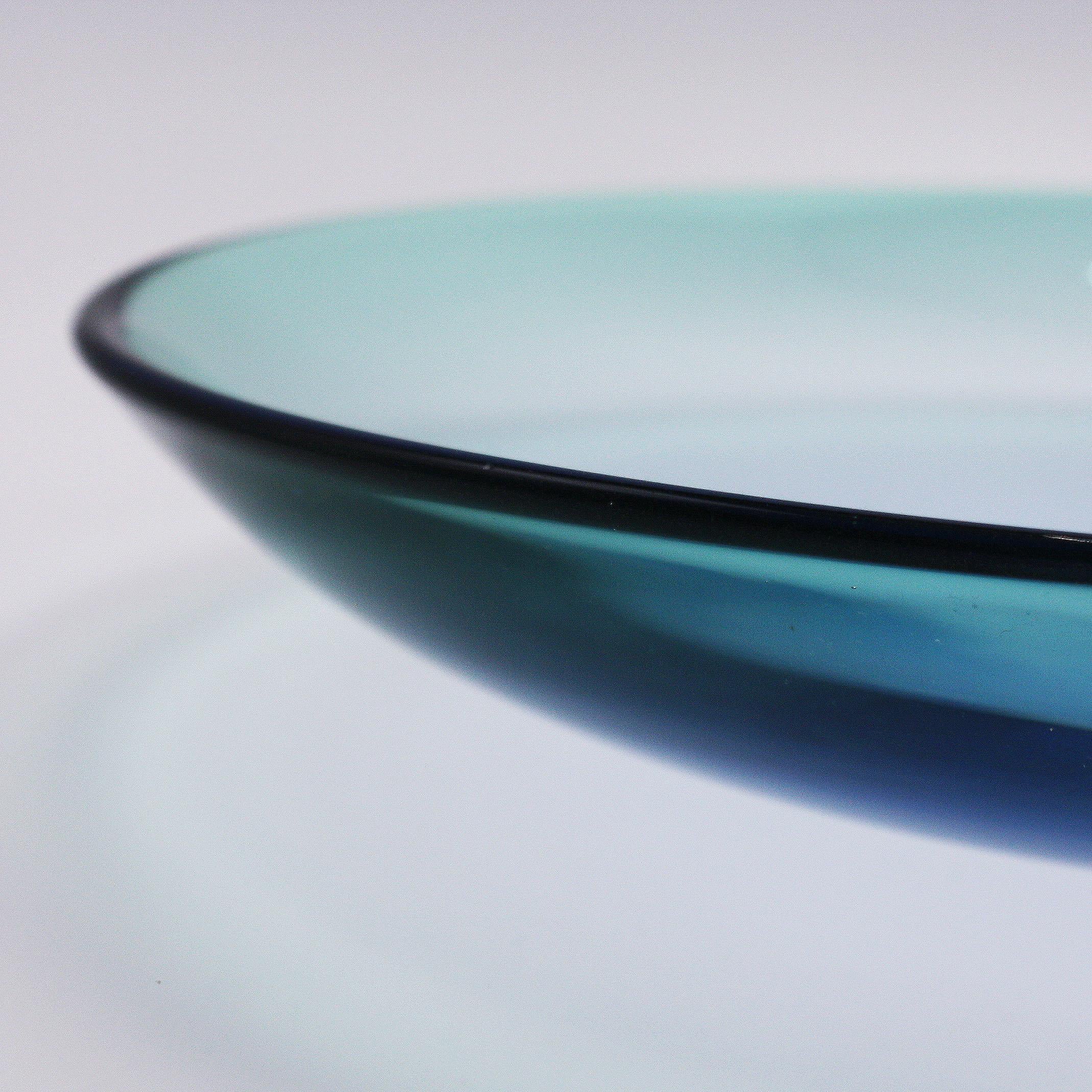 French Tinted Blue Murano Glass Bowl by Barbini, circa 1930